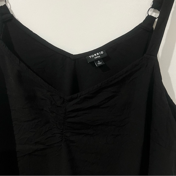 Torrid Sophie Black Ruched Cami Tank Top | Size 0 (L/XL) | Rayon Stretch - Picture 2 of 14